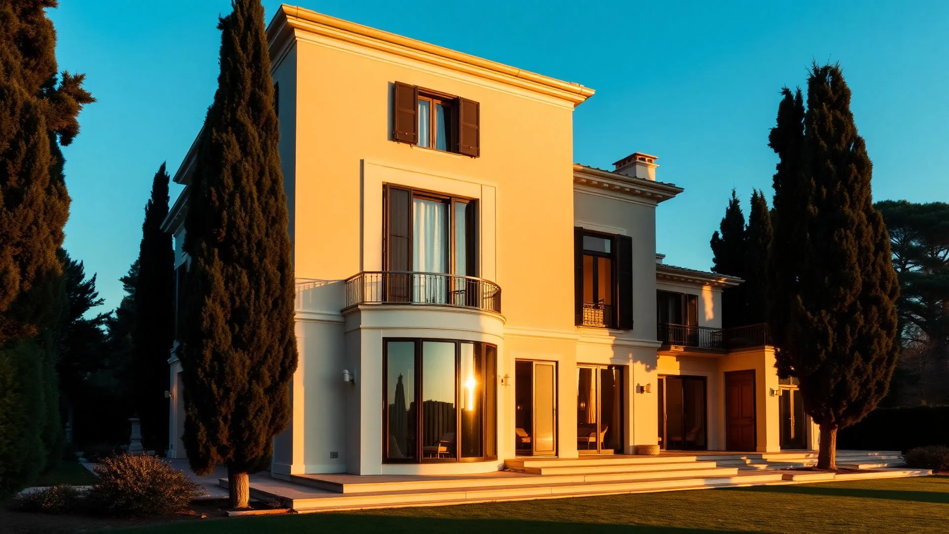 Villa con piscina al tramonto in Calabria